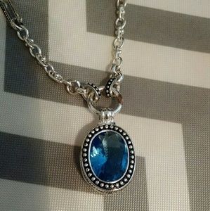 Oval sapphire necklace